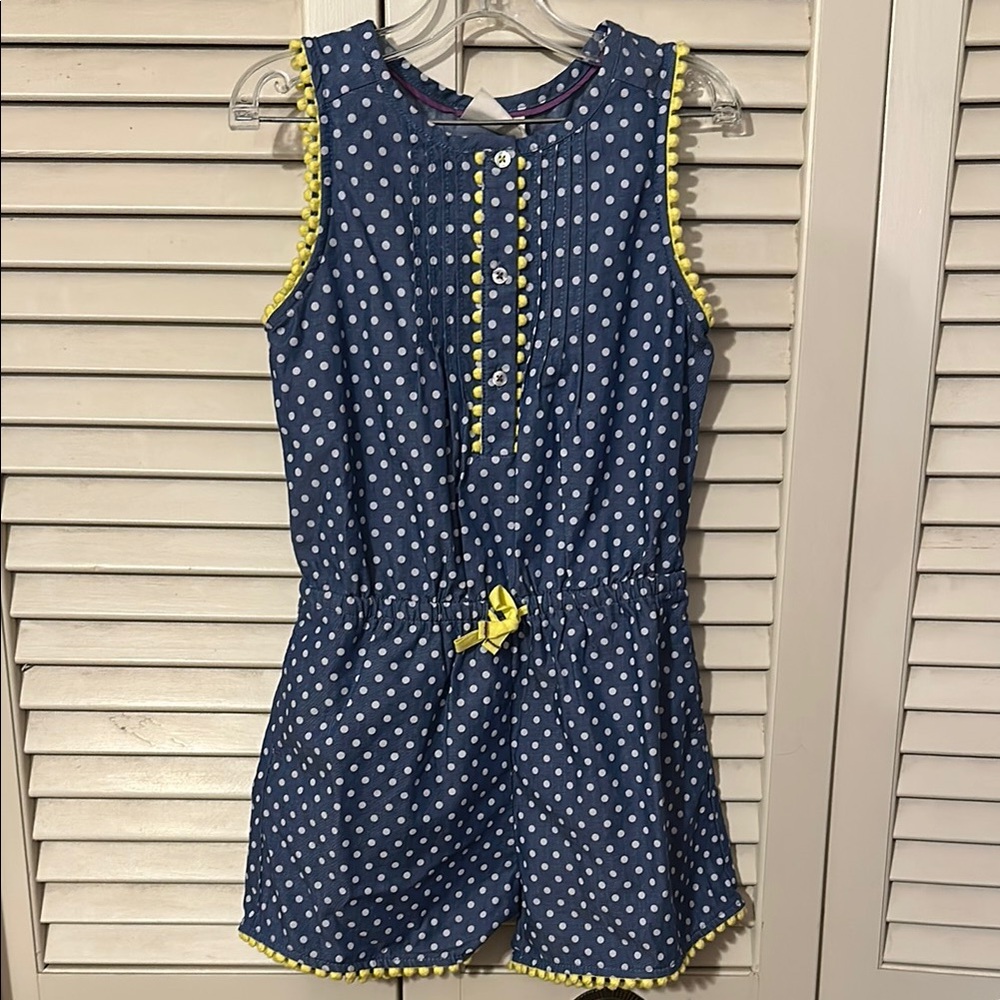 Mini Boden Blue Polka Dot Romper size 5-6 yrs, so adorable!